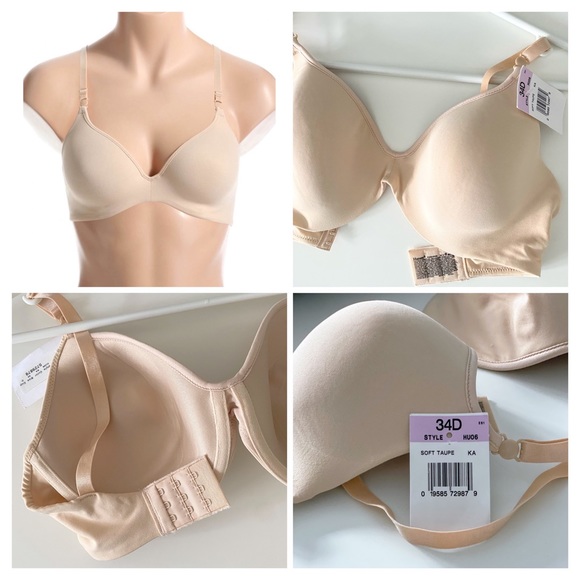 Hanes Invisible Look Underwire Bra 34D New with Tags! HU06 Soft Taupe - Picture 3 of 10